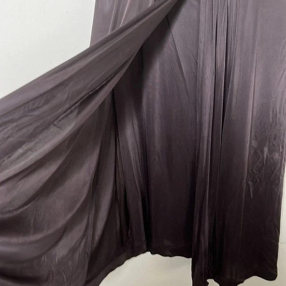 Laundry by Shelli Segal brown silky goddess pleated wedding guest dress size 6 - Picture 5 of 10